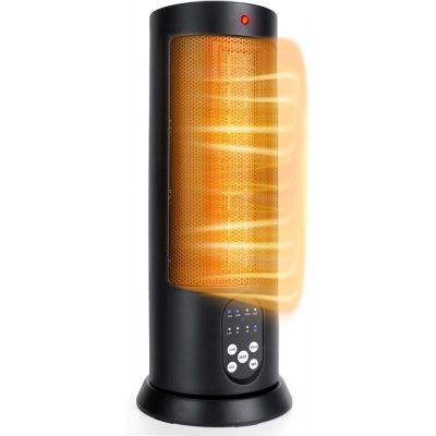Heater 1500W 46×18 cm. Ceramic tower air radiator. Remote control. Oscillation. Fan Black Color