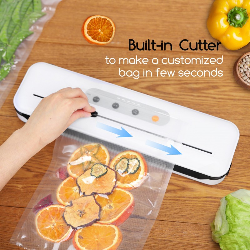 51,95 € Free Shipping | Kitchen appliance 112W 38×10 cm. Vacuum packing machine for food. Bag cutter. Includes accessories ABS and Polycarbonate. White Color