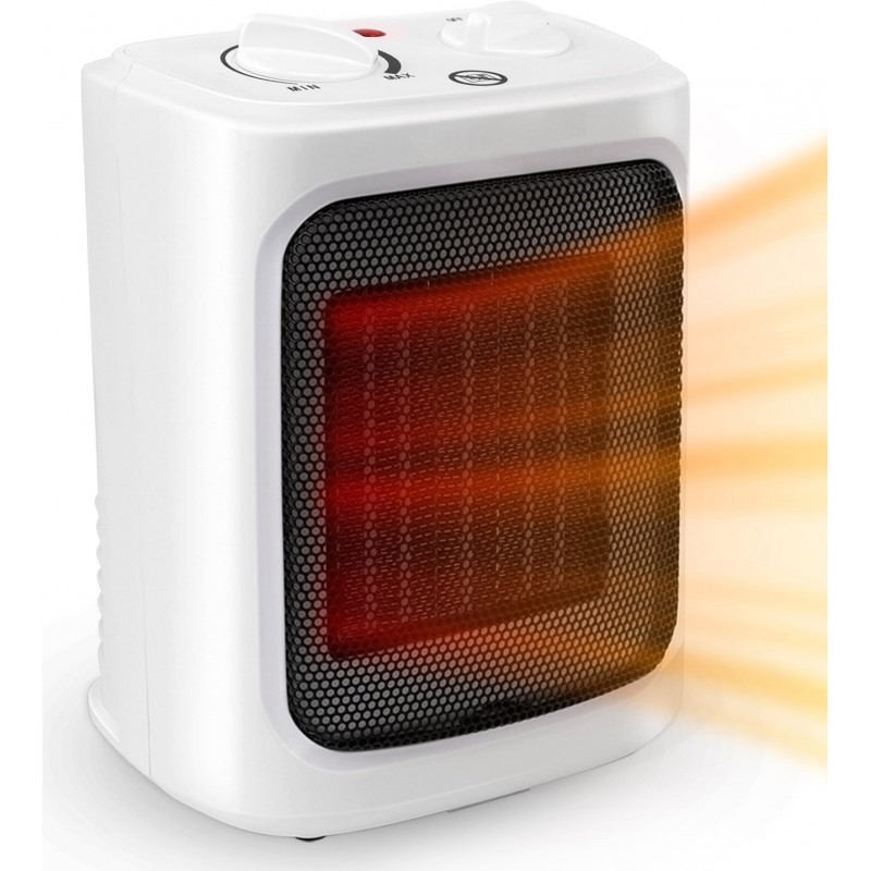 Heater 2000W 23×18 cm. Mini ceramic heater with double function of ventilation and heat PMMA. White Color