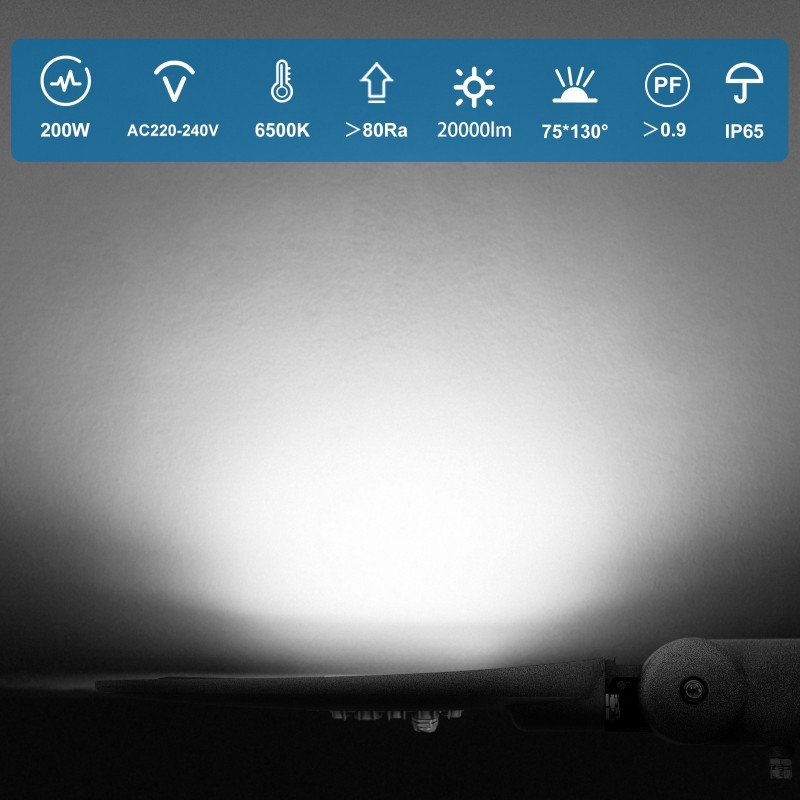91,95 € Free Shipping | Streetlight 200W 6500K Cold light. 64×24 cm. External LED lighting. Waterproof Aluminum. Gray Color