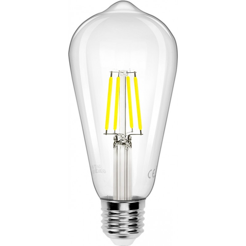 11,95 € Envoi gratuit | Boîte de 5 unités Ampoule LED 4W E27 LED ST64 6500K Lumière froide. Ø 6 cm. Filament DEL Cristal