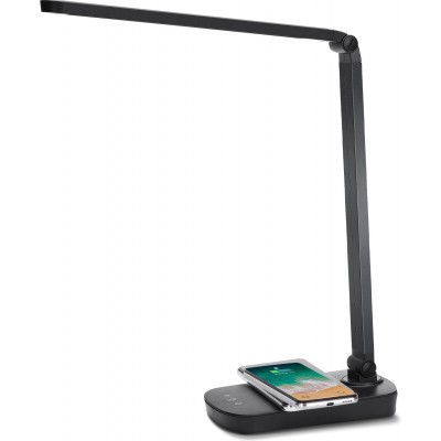Lampada da scrivania 5W 36×36 cm. LED touch flessibile. Base di ricarica wireless. 3 modalità di illuminazione Policarbonato. Colore nero