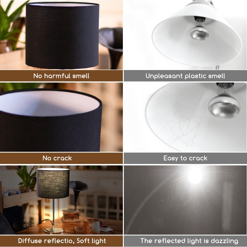 16,95 € Free Shipping | Table lamp 40W 33×17 cm. classic decorative lamp Steel. Black Color
