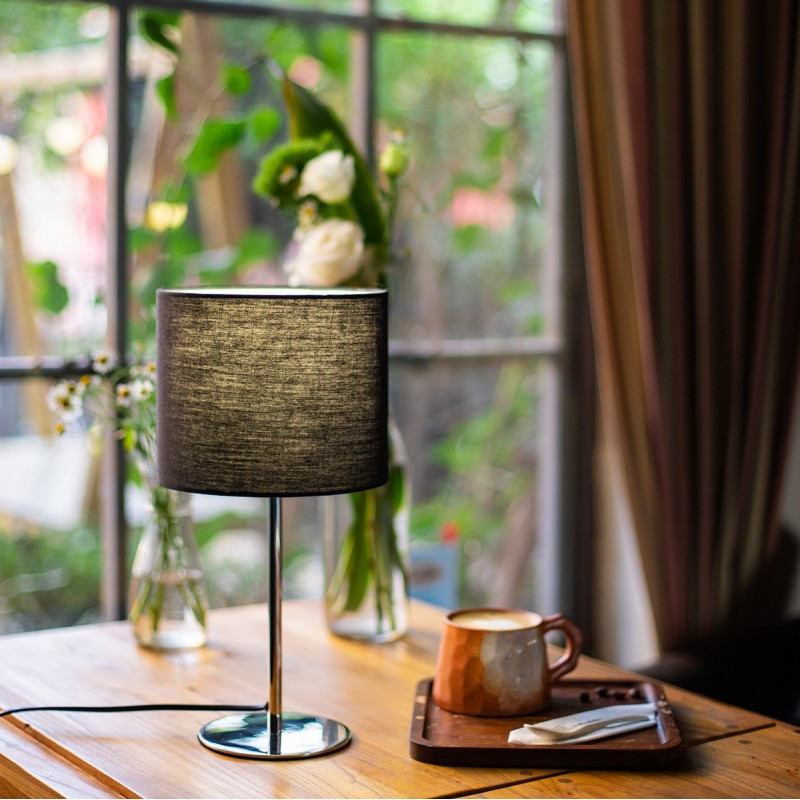 16,95 € Free Shipping | Table lamp 40W 33×17 cm. classic decorative lamp Steel. Black Color