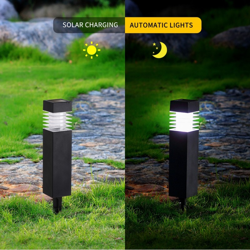 37,95 € Free Shipping | Luminous beacon 0.8W 6500K Cold light. 37×6 cm. Solar LEDs. Waterproof. Automatic power on and off PMMA and Polycarbonate. Black Color