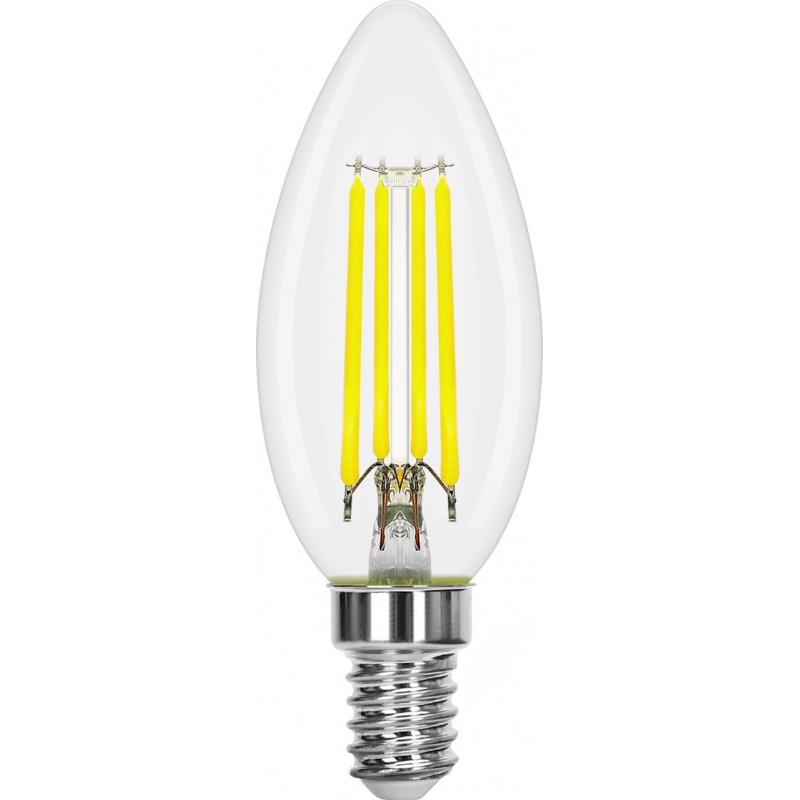 6,95 € Free Shipping | 5 units box LED light bulb 4W E14 LED C35 6500K Cold light. Ø 3 cm. LED filament Crystal