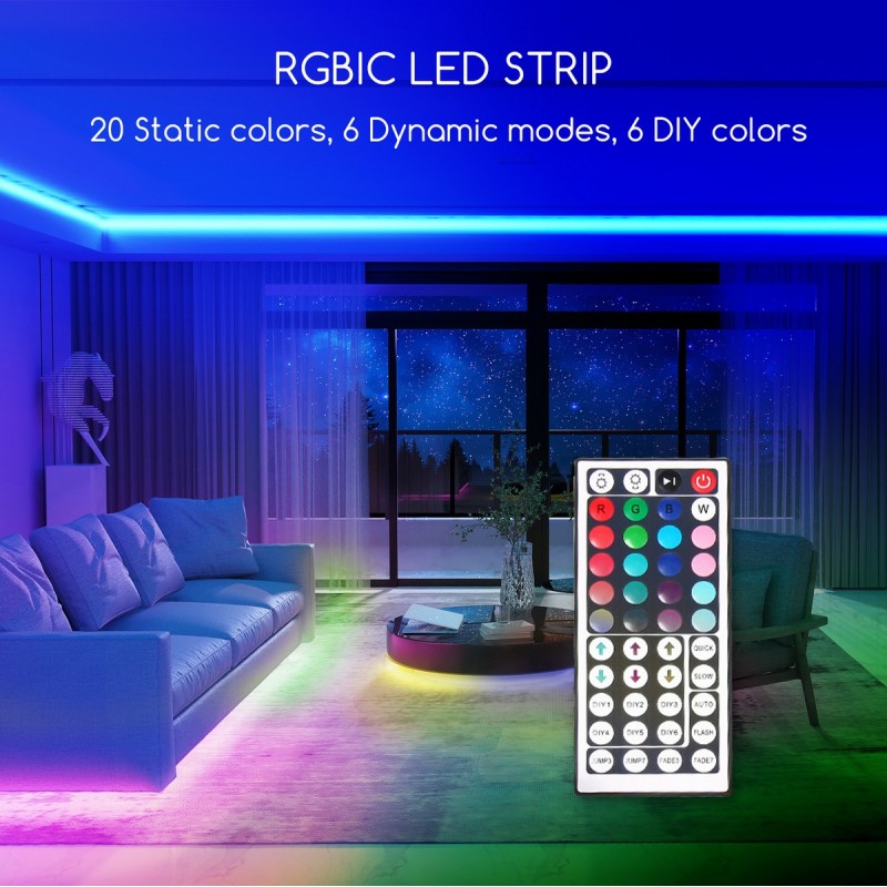 25,95 € Free Shipping | LED strip and hose 36W 500×1 cm. LED strip. Multi-color RGB. Remote control. self-adhesive 5 meters PMMA