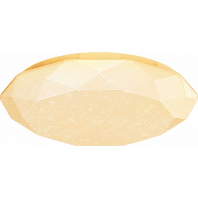 Plafón de interior 24W 3000K Luz cálida. Forma Redonda Ø 40 cm. Lámpara LED de superficie. Diseño estrella de diamante Metal y Policarbonato. Color blanco
