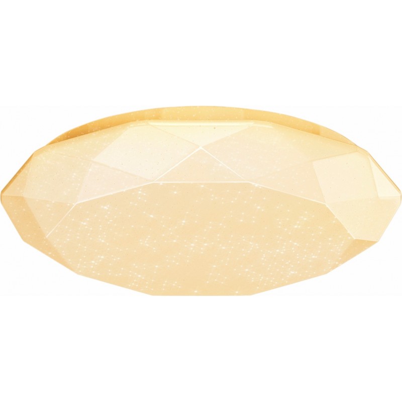 23,95 € Free Shipping | Indoor ceiling light 24W 3000K Warm light. Round Shape Ø 40 cm. Surface LED lamp. diamond star design Metal casting and Polycarbonate. White Color