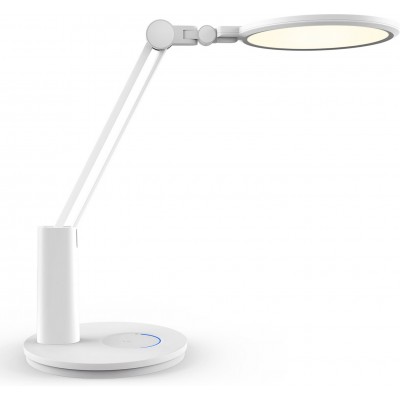 Desk lamp 18W 4000K Neutral light. 44×44 cm. touch control Dimmable. Eye protection LED. night light function PMMA and Polycarbonate. White Color