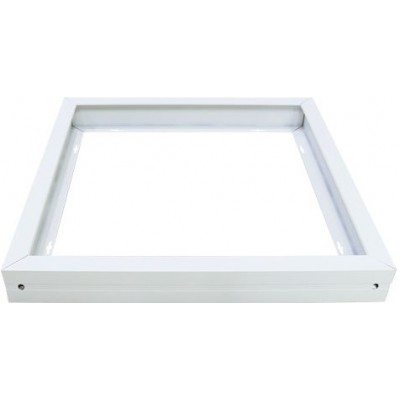 9,95 € Envío gratis | Panel LED Forma Cuadrada 60×60 cm. Kit de instalación en superficie de panel LED Color blanco