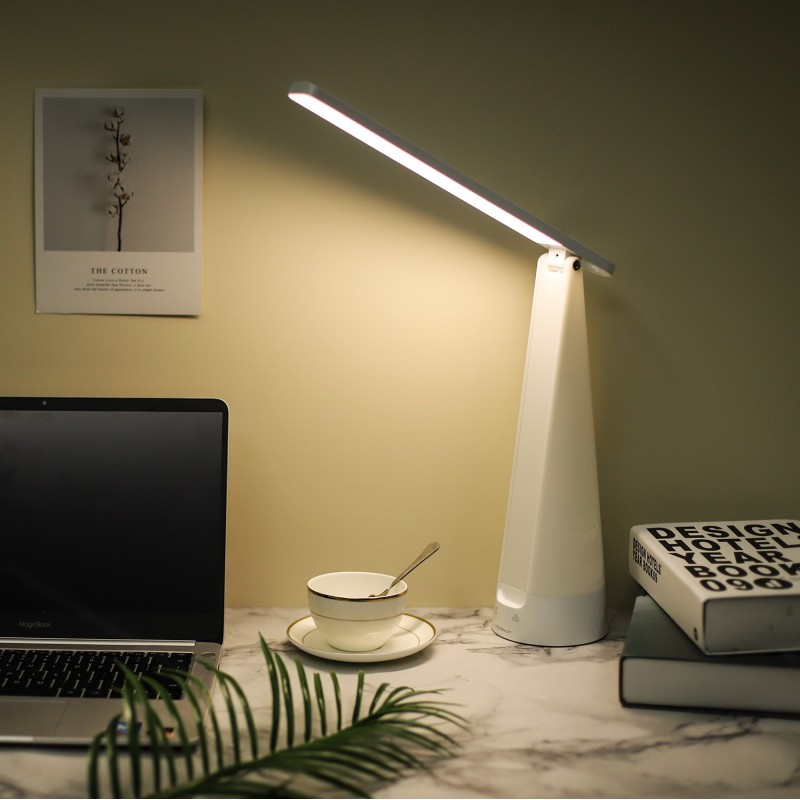 25,95 € Free Shipping | Desk lamp 7W 4000K Neutral light. 38×34 cm. Touch control portable night light. 2 lighting modes. Dimmable. Multi-color RGB Polycarbonate. White Color