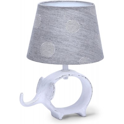 Lampada da tavolo 40W 25×17 cm. Ceramica. Colore bianca e grigio