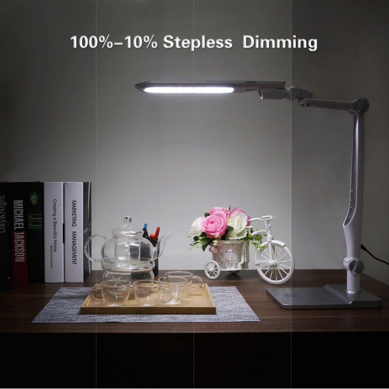 39,95 € Free Shipping | Desk lamp 10W 94×22 cm. LED gooseneck Polycarbonate. Silver Color