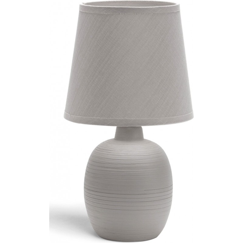 15,95 € Free Shipping | Table lamp 40W 31×17 cm. fabric shade Ceramic. Gray Color