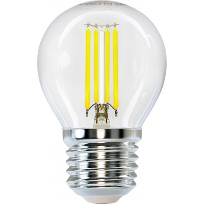 5 units box LED light bulb 6W E27 LED G45 6500K Cold light. Ø 4 cm. LED filament Retro and vintage Style. Crystal