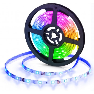 Tira y manguera LED 24W 300×1 cm. Tira de LED. Multicolor RGB. Control Remoto. Impermeable. Autoadhesivas. 4 Modos de Escena. 3 metros PMMA
