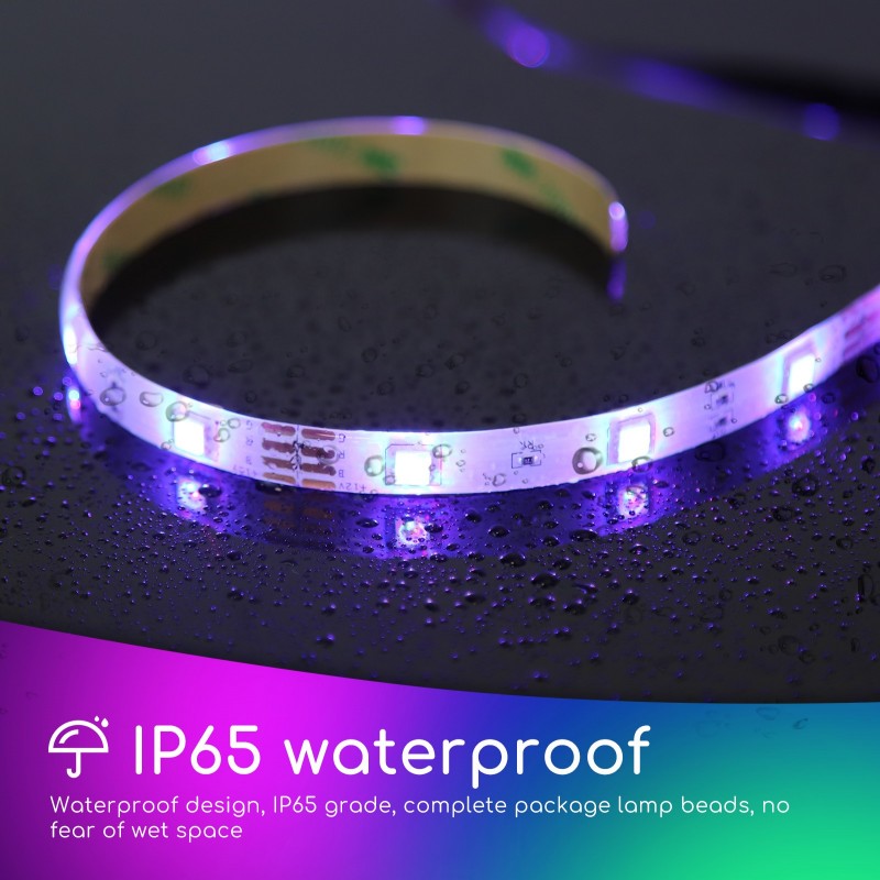 15,95 € Free Shipping | LED strip and hose 24W 300×1 cm. LED strip. Multi-color RGB. Remote control. Waterproof. Self-adhesive. 4 Scene Modes. 3 meters PMMA