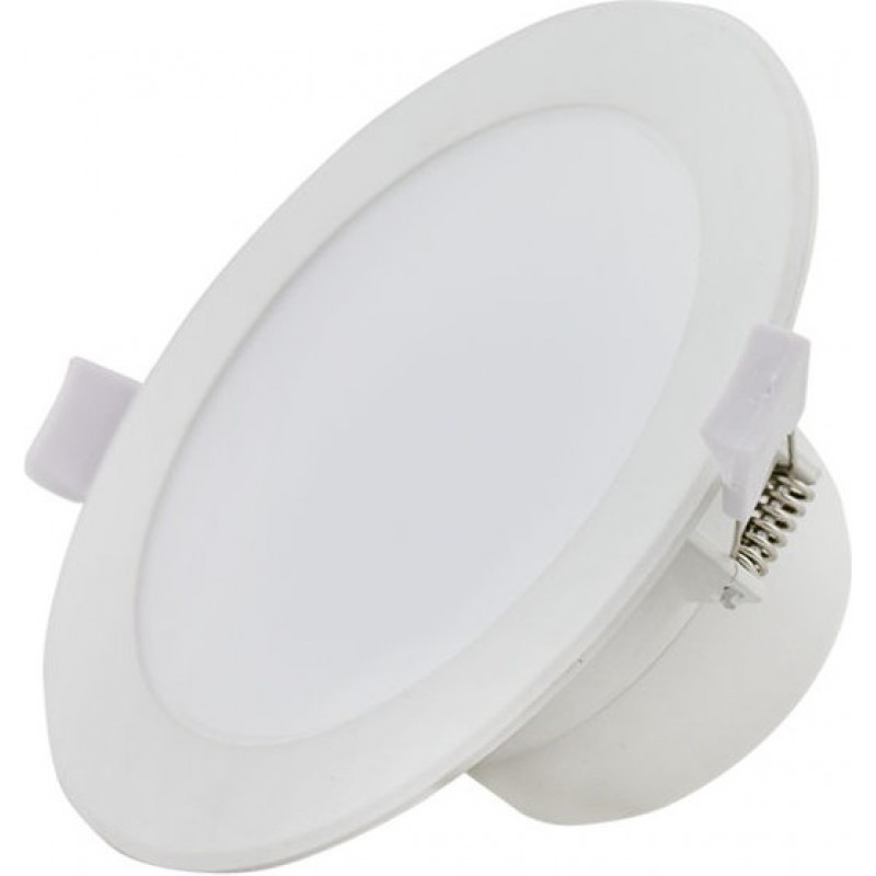 5,95 € Free Shipping | Recessed lighting 15W 6000K Cold light. Round Shape Ø 14 cm. LED downlight. Ceiling mountable Aluminum and Plastic. White Color