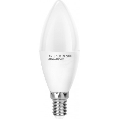 5 units box LED light bulb 3W E14 LED C37 Ø 3 cm. White Color