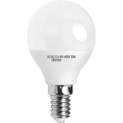 5,95 € Kostenloser Versand | 5 Einheiten Box LED-Glühbirne 4W E14 LED Sphärisch Gestalten Ø 4 cm. geführter Ballon Weiß Farbe