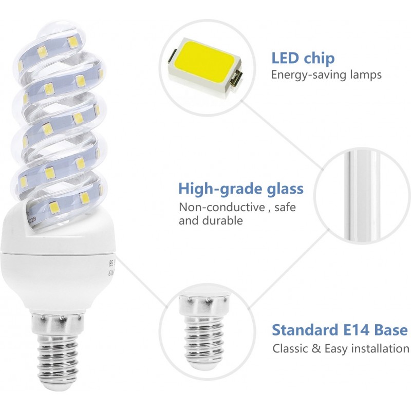 15,95 € Free Shipping | 5 units box LED light bulb 7W E14 LED 12 cm. LED spiral