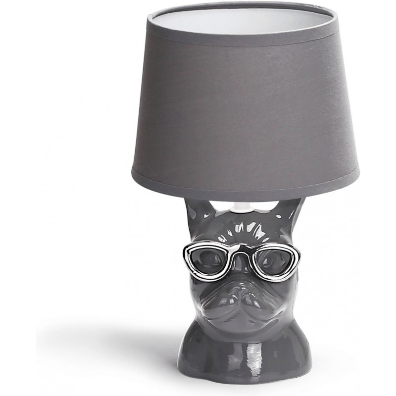 13,95 € Free Shipping | Table lamp 40W 29×18 cm. Ceramic. Gray Color