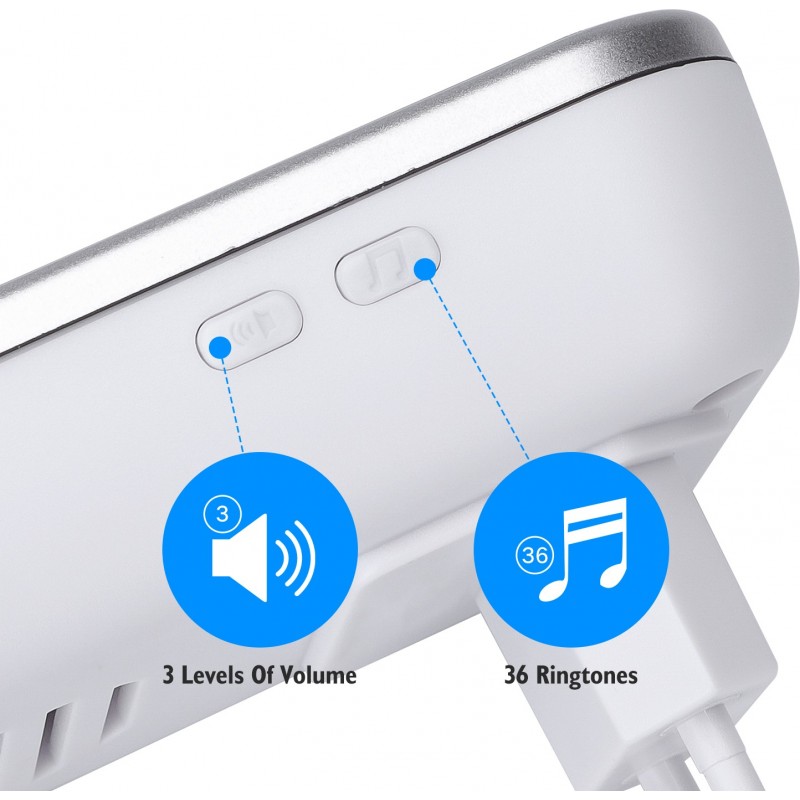74,95 € Free Shipping | 5 units box Home appliance 0.6W Outdoor doorbell. Wireless and waterproof. 36 Melodies. 2 Receivers and 1 Transmitter ABS and Acrylic. Silver Color