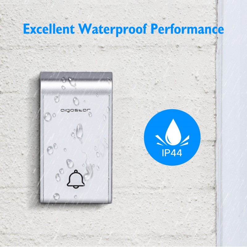 74,95 € Free Shipping | 5 units box Home appliance 0.6W Outdoor door bell. Wireless and waterproof. 36 Melodies. 2 Receivers and 1 Transmitter ABS and Acrylic. White and silver Color
