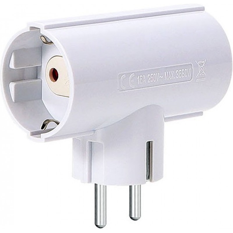 13,95 € Envoi gratuit | Boîte de 5 unités Appareils d'éclairage 3680W Adaptateur avec 2 prises européennes multiples Couleur blanc