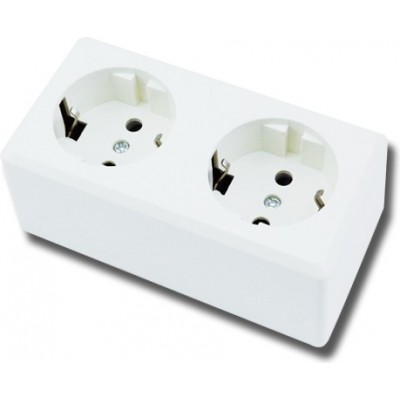 盒装5个 照明灯具 12×6 cm. 2插头组合电源插座 白色的 颜色