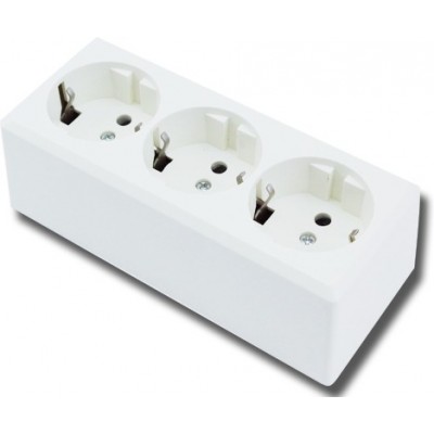 5個入りボックス 照明器具 14×6 cm. 3プラグコンビネーション電源コンセント 白い カラー
