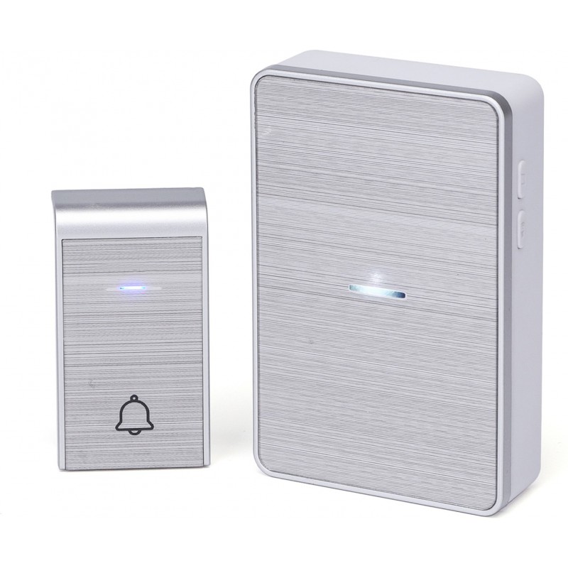 67,95 € Free Shipping | 8 units box Home appliance 0.3W Doorbell. Wireless and portable for outdoors. Waterproof. Adjustable volume. 36 Melodies ABS and Acrylic. Silver Color