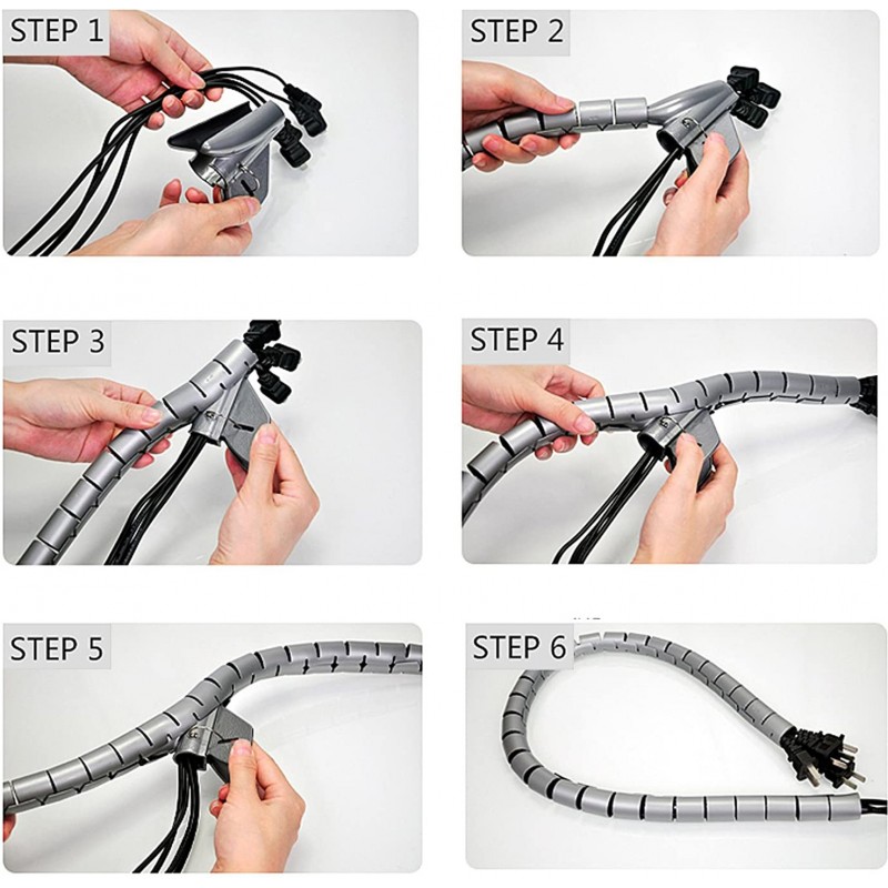19,95 € Free Shipping | 12 units box Lighting fixtures Ø 1 cm. Flexible and Cuttable Cable Organizer. 1.5 meters Gray Color