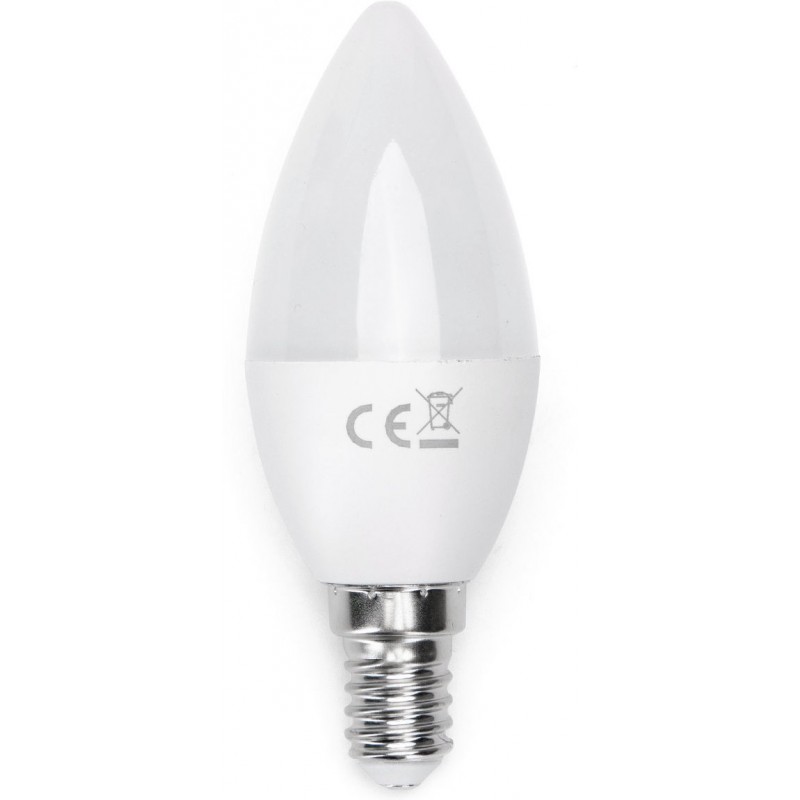 25,95 € Free Shipping | 5 units box Remote control LED bulb 5W E14 LED C37 Ø 3 cm. Smart LED candle. Wifi. RGB multi-color dimmable. Alexa and Google Home Compatible PMMA and Polycarbonate. White Color