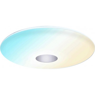 17,95 € Envio grátis | Luz de teto interna 18W Ø 34 cm. Luz de teto LED inteligente. Regulável. Compatível com Alexa e Google Home Aço e pmma. Cor branco