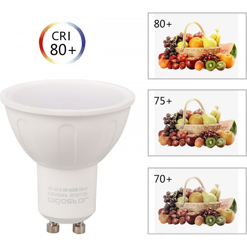 8,95 € Free Shipping | 5 units box LED light bulb 8W GU10 LED Ø 5 cm. White Color