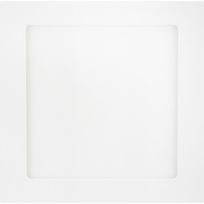 Indoor ceiling light 18W 3000K Warm light. Square Shape 23×23 cm. LED-downlight Aluminum and Polycarbonate. White Color