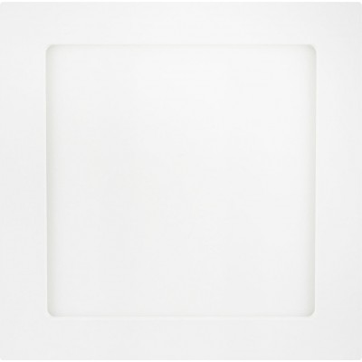 8,95 € Envio grátis | Luz de teto interna 18W 3000K Luz quente. 23×23 cm. Luz desligada Alumínio e policarbonato. Cor branco