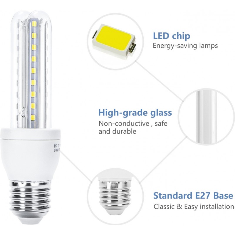 13,95 € Free Shipping | 5 units box LED light bulb 8W E27 Ø 3 cm. Edison-LED PMMA and Glass