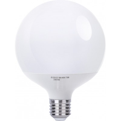 盒装3个 LED灯泡 18W E27 球形 形状 Ø 12 cm. LED气球 有机玻璃 和 聚碳酸酯. 白色的 颜色