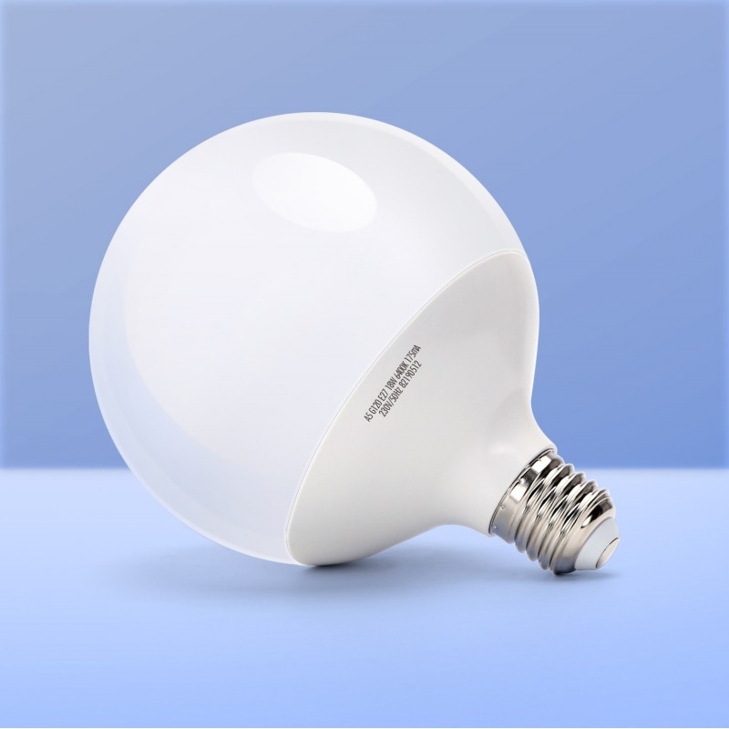 23,95 € Free Shipping | 3 units box LED light bulb 18W E27 Spherical Shape Ø 12 cm. led balloon PMMA and Polycarbonate. White Color