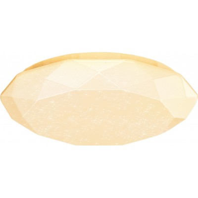 Plafoniera da interno 12W 3000K Luce calda. Forma Rotonda Ø 25 cm. Lampada da soffitto a LED. disegno del diamante Metallo e Policarbonato. Colore bianca