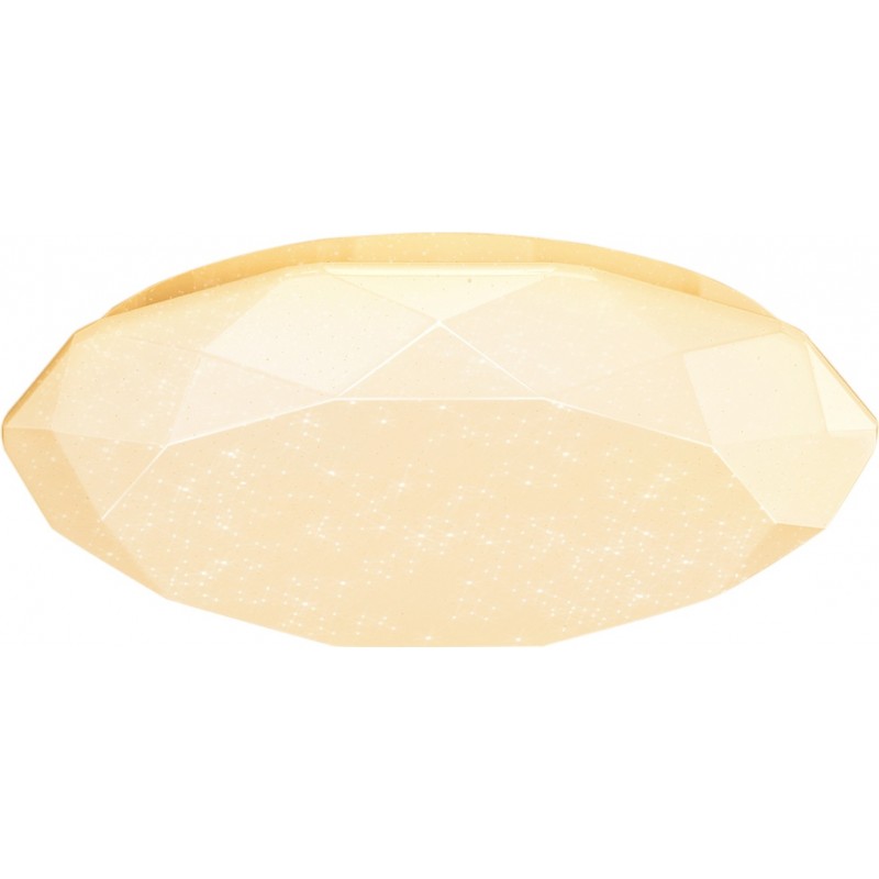 11,95 € Free Shipping | Indoor ceiling light 12W 3000K Warm light. Round Shape Ø 25 cm. LED ceiling lamp. diamond design Metal casting and Polycarbonate. White Color