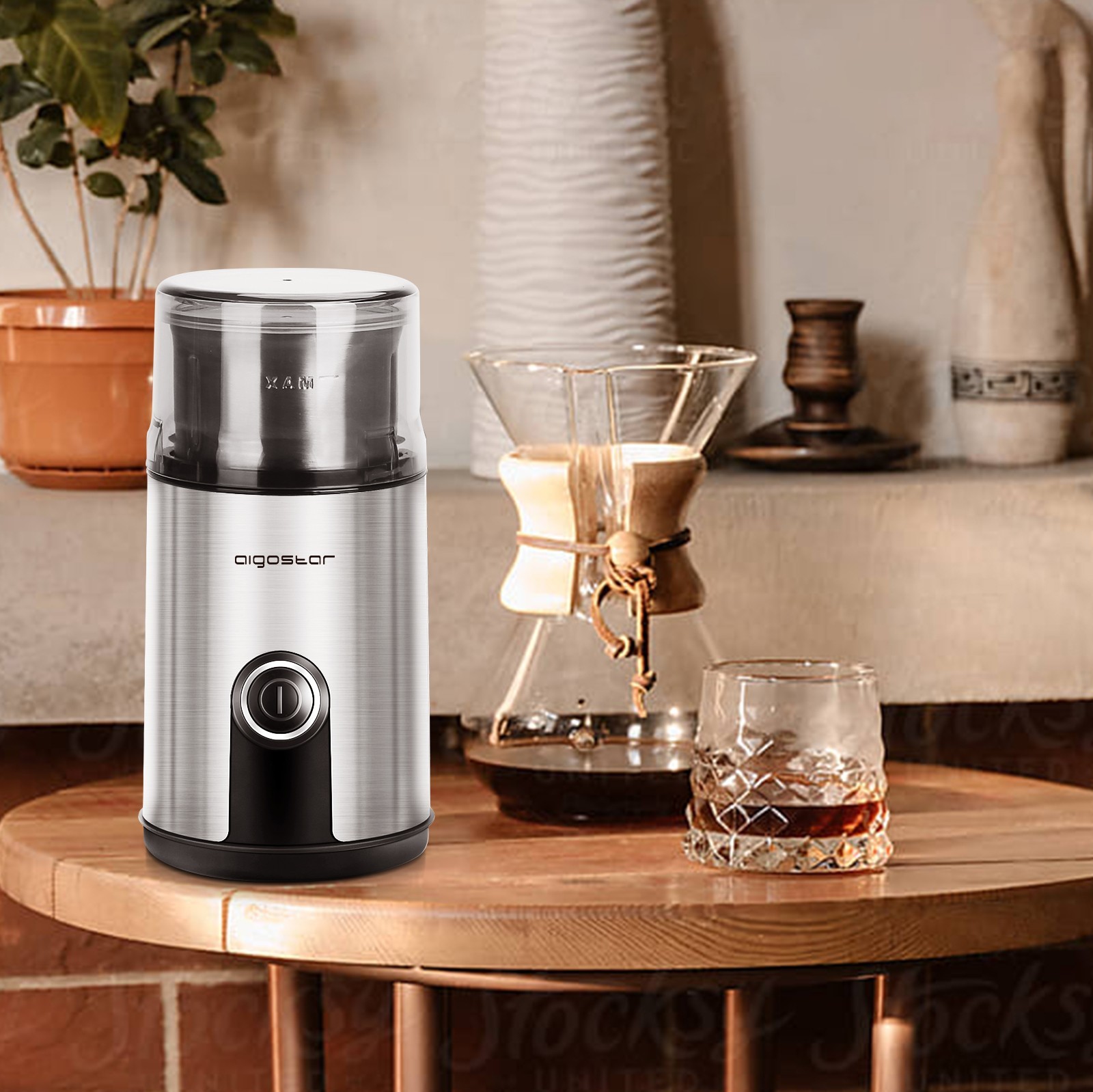 25,95 € Free Shipping | Kitchen appliance Aigostar 200W 20×10 cm. Coffee grinder Abs and stainless steel. Stainless steel and black Color