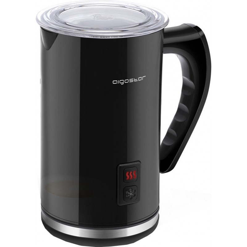 39,95 € Envio grátis | Eletrodoméstico de cozinha Aigostar 500W 19×15 cm. Batedor de leite Aço inoxidável e policarbonato. Cor preto