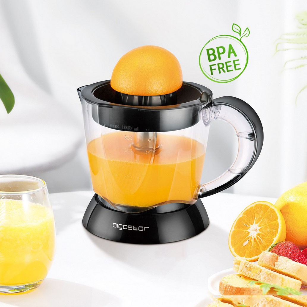 17,95 € Free Shipping | Kitchen appliance Aigostar 40W 22×21 cm. Electric orange juicer Abs. Black Color