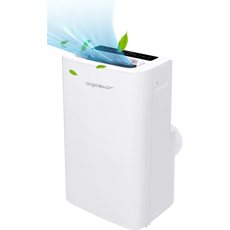 353,95 € Free Shipping | Pedestal fan Aigostar 1300W 76×47 cm. Smart WiFi Portable Air Conditioner Abs, steel and aluminum. White Color