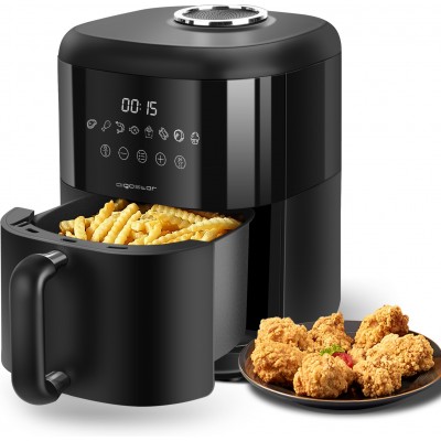 Kitchen appliance Aigostar 1300W 30×28 cm. Oil free air fryer. Preprogrammed menus. LED touch screen. 3 liters ABS and PMMA. Black Color