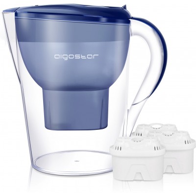 29,95 € Free Shipping | Kitchen appliance Aigostar 26×25 cm. Water purification cup ABS. Blue Color